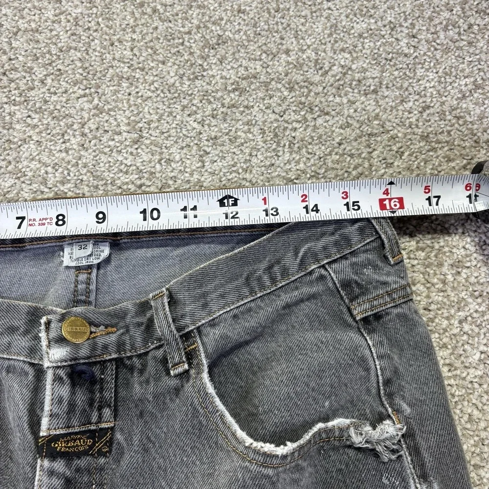 Marithe Francois Girbaud Jeans Mens 32x32 Gray Charcoal Wash Straight Distressed